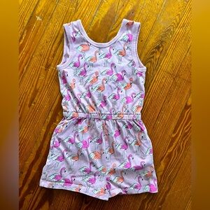 Tea Flamingo Romper - Size 5 - Like New